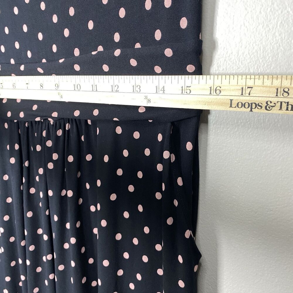 Boden Amelie Jersey Dress Polka Dot Black Pink Sz 10 petite 10P Office casual - Picture 8 of 11